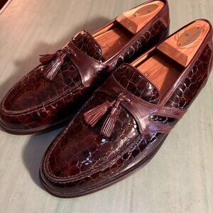MINT  Mens Johnston & Murphy Alligator Gator Brown Tassel 1950 Loafers  Size 9 M